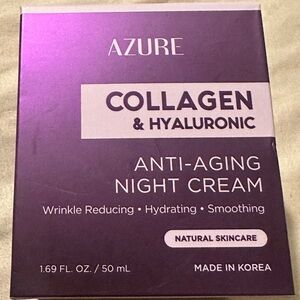 Collagen & Hyaluronic Anti-Aging Night Cream Wrinkle Reducing Hydrating.